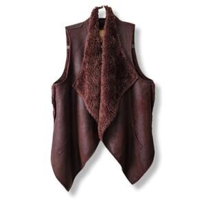 Women Takara Chocolate Brown Faux Shearling Fur Vest Jacket S Outdoors Cowgirl